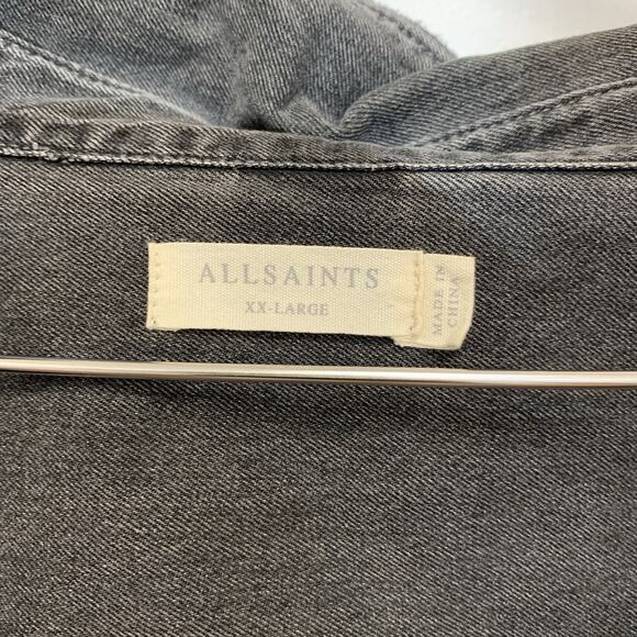 Men’s Allsaints Burlington Long Sleeve Denim Shirt Designer Size XXL - Picture 3 of 5